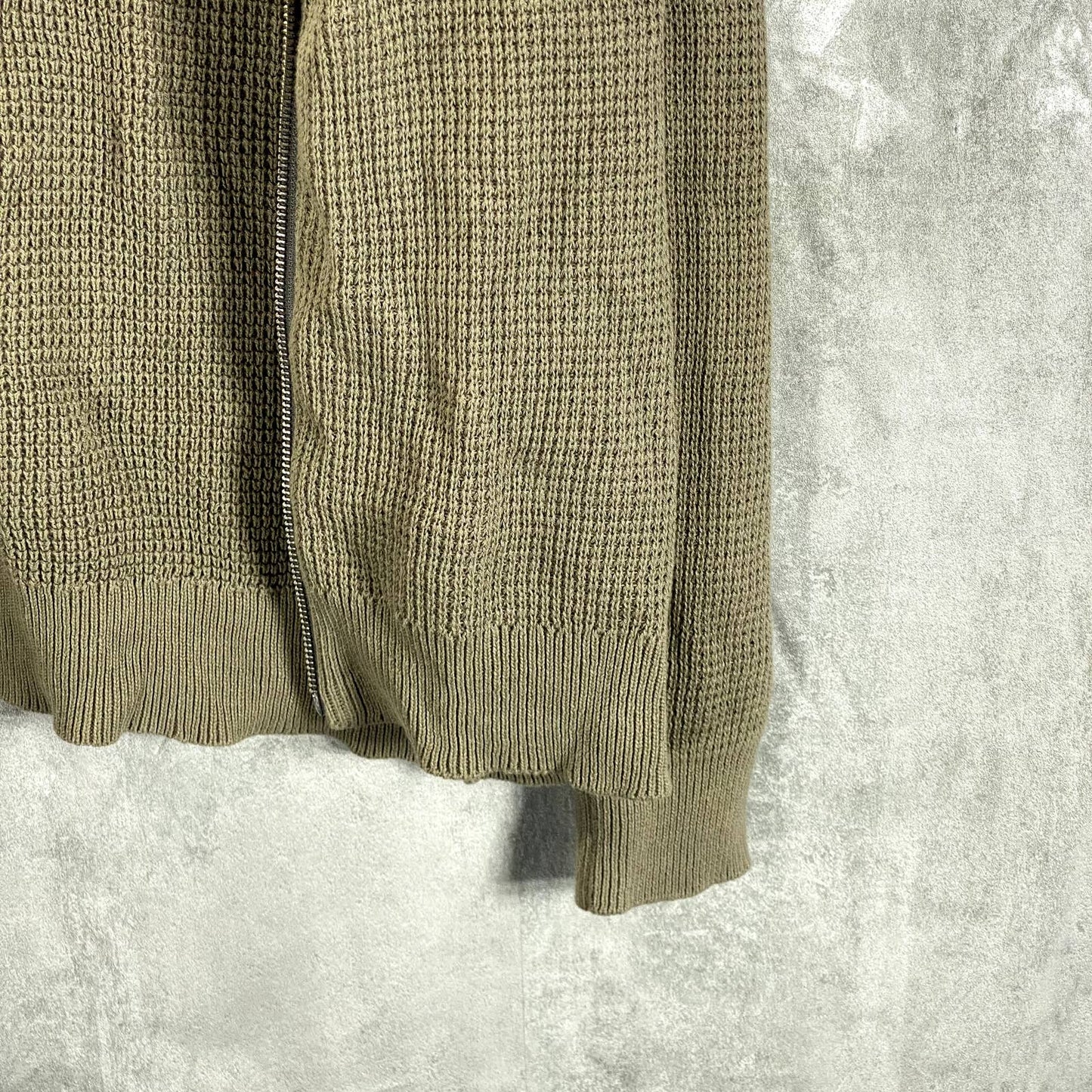 INC INTERNATIONAL Men's Green Tea Leaf Colorblocked Cotton Full-Zip Sweater SZ L