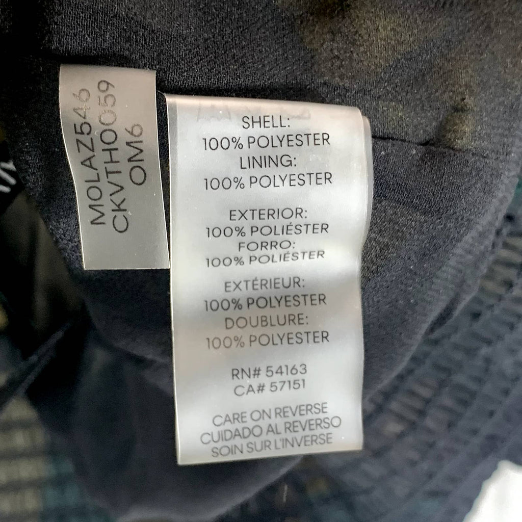 CALVIN KLEIN Women's Ochre Multi Printed V-Neck Smocked Top SZ S