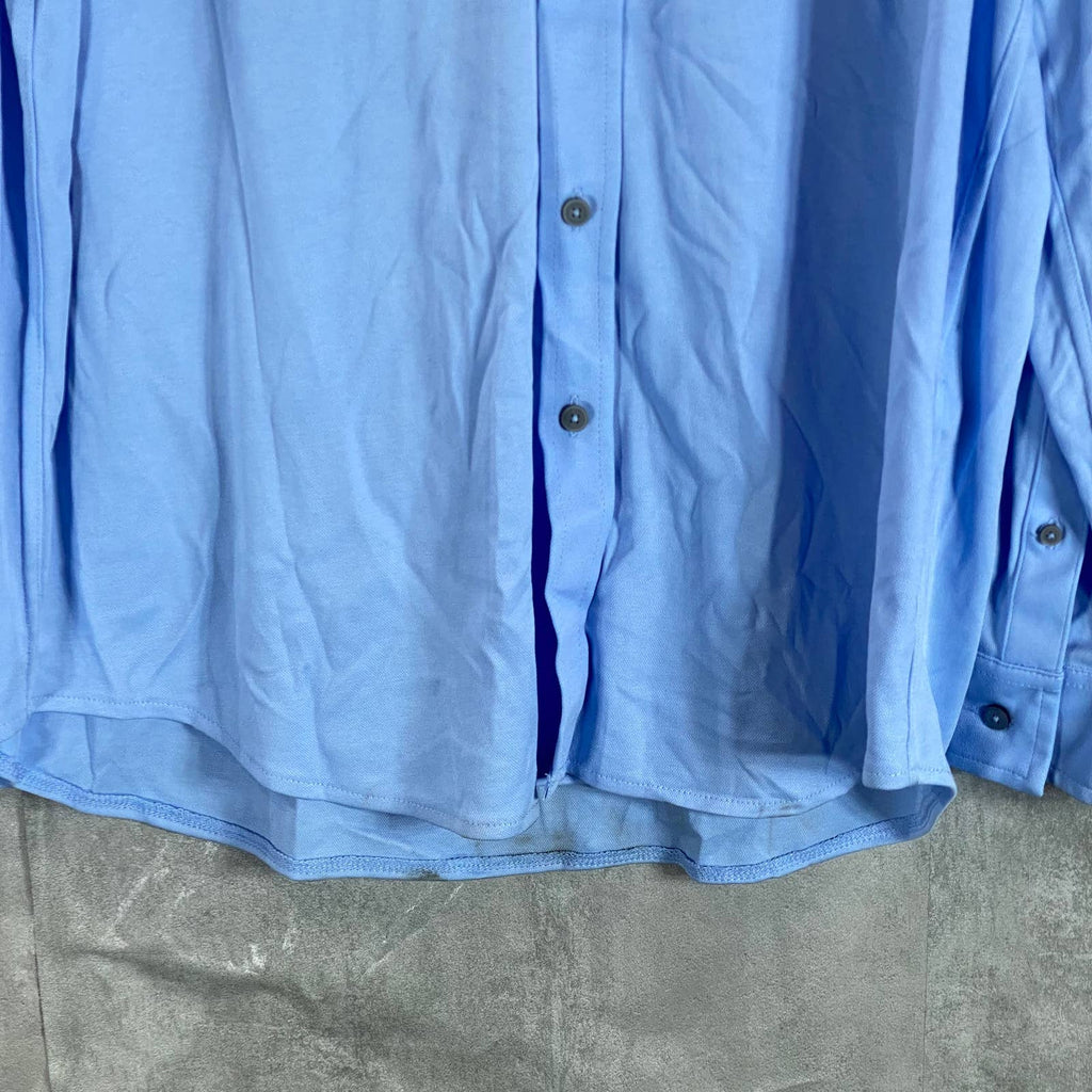 ALFANI Men's Pale Ink Blue Regular-Fit Cotton Birdseye Button-Up Shirt SZ XXL