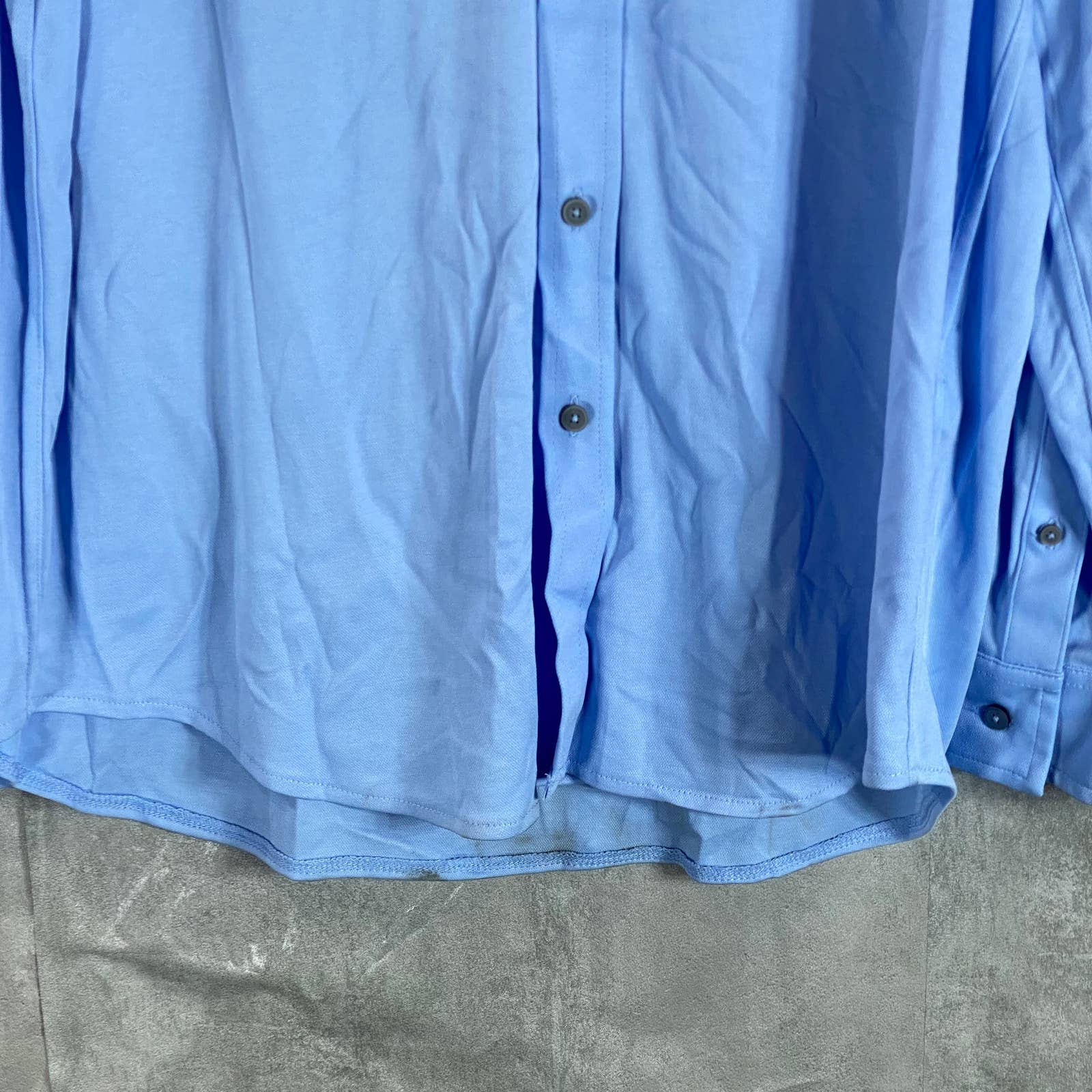 ALFANI Men's Pale Ink Blue Regular-Fit Cotton Birdseye Button-Up Shirt SZ XXL