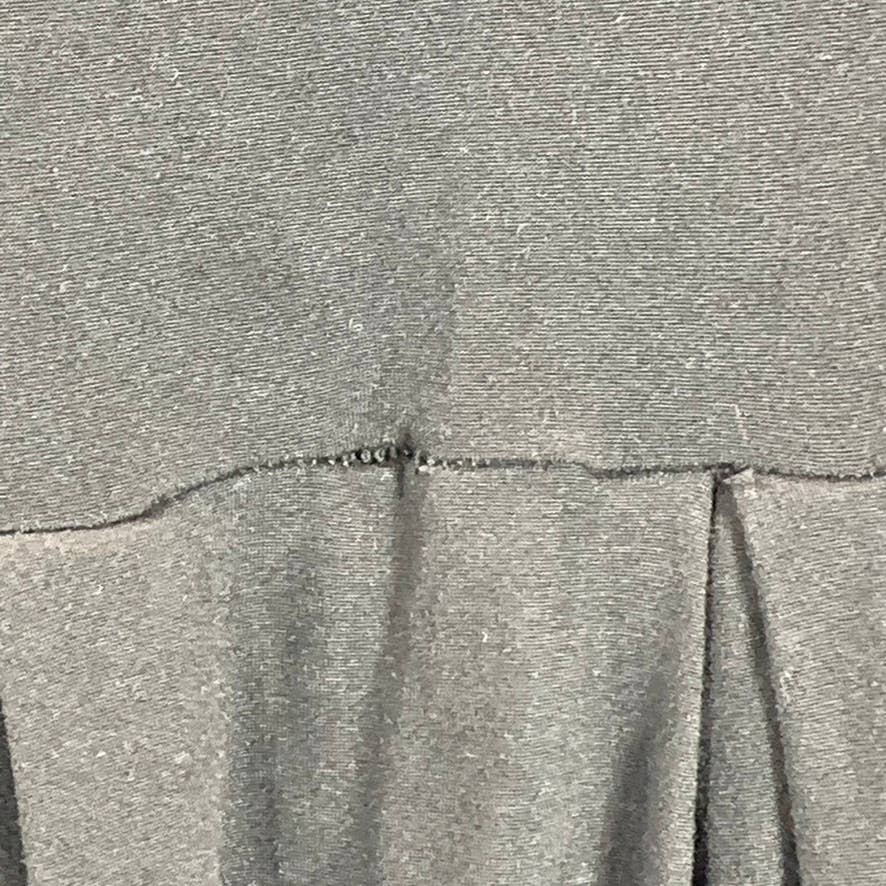 24SEVEN COMFORT APPAREL Women's Black Round-Neck Long-Sleeve Midi Dress SZ S