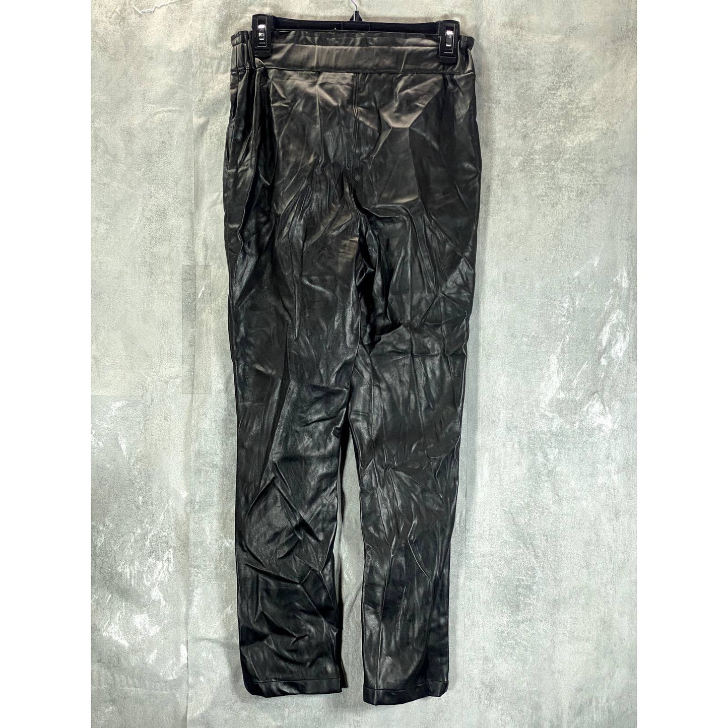 JOES JEANS Women's Jet Black Faux-Leather Paperbag Pull-On Pants SZ XS