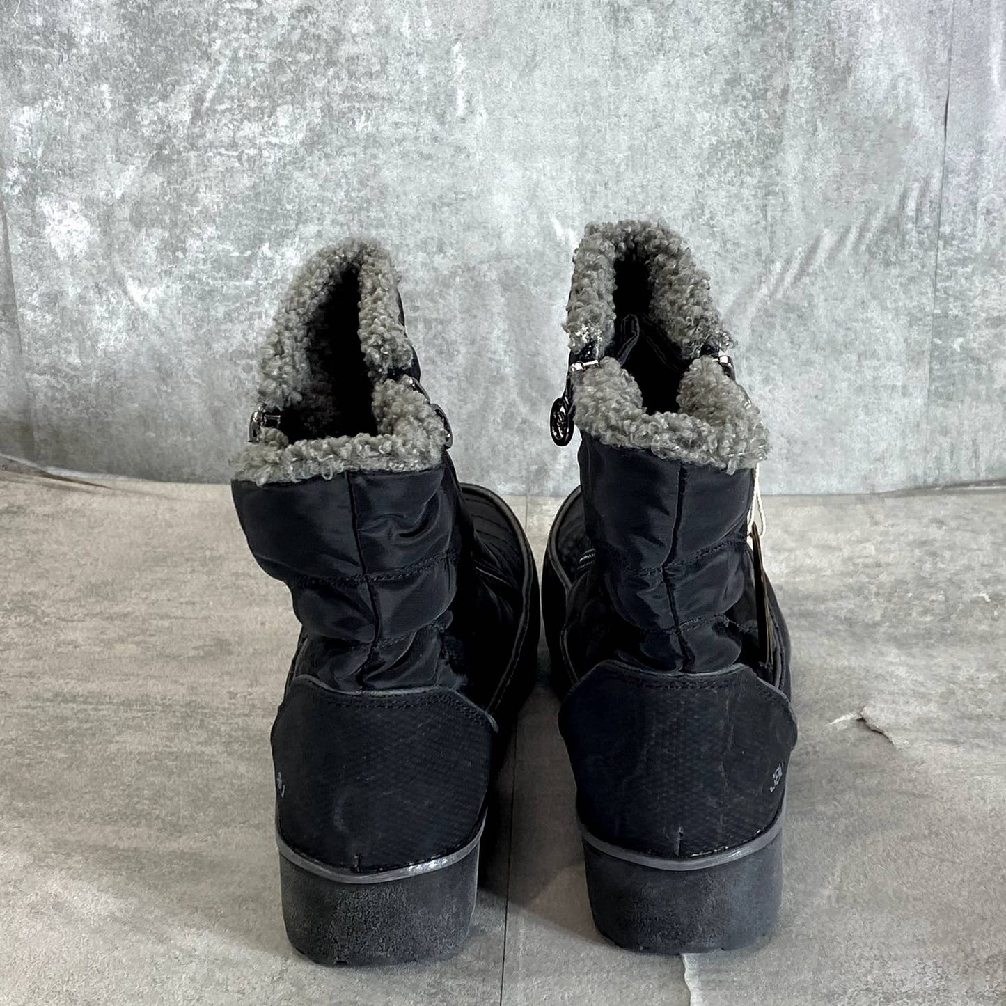 JBU By JAMBU Women's Black Snowbird Memory Foam Weather-Ready Faux-Fur Boots SZ8