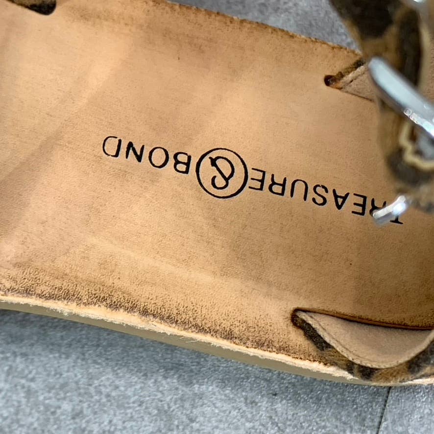 TREASURE & BOND Girl's Tan/Brown Cheetah-Print Alana Gladiator Sandals SZ 13