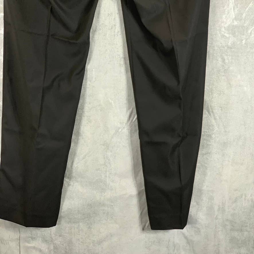 IZOD Men's Solid Black Classic-Fit Flat Front Suit Pants SZ 36x32