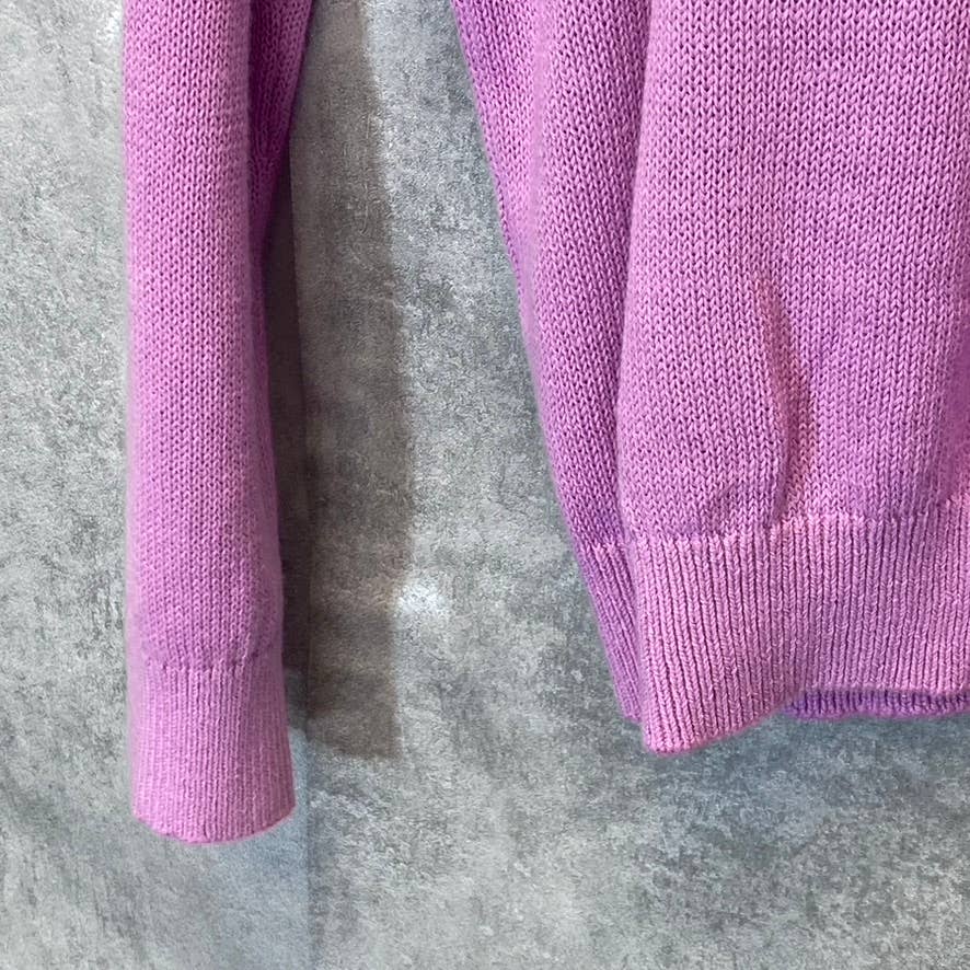 BP. Women's Purple Tulip Daisy Front Knit Crewneck Long Sleeve Sweater SZ S