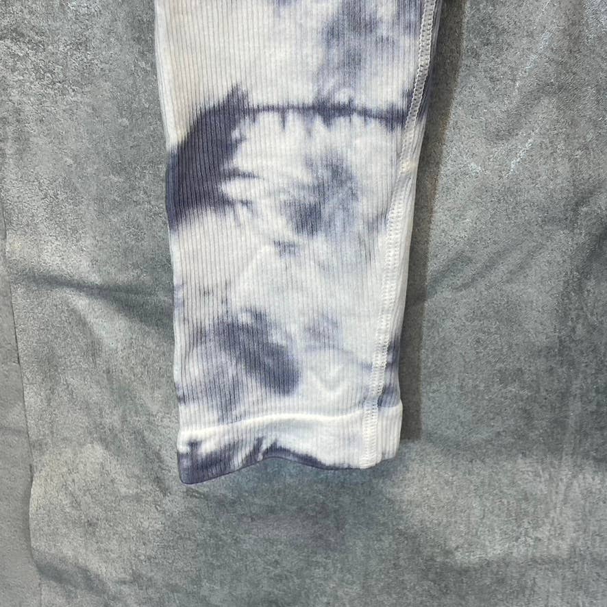 LOVE TREE Women's Gray-White Marble High-Waist Ribbed Seamless Pull-On Leggings SZ S