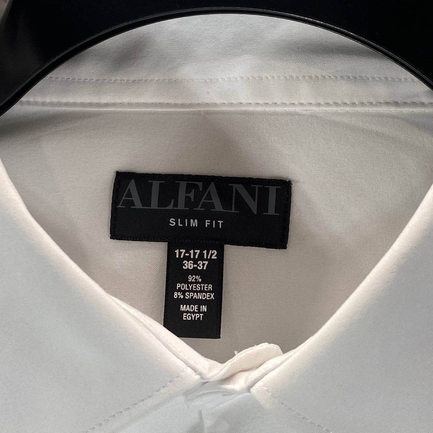 ALFANI Men's White Slim-Fit 4-Way Stretch Solid Dress Shirt SZ XL(17/17.5 36-37)