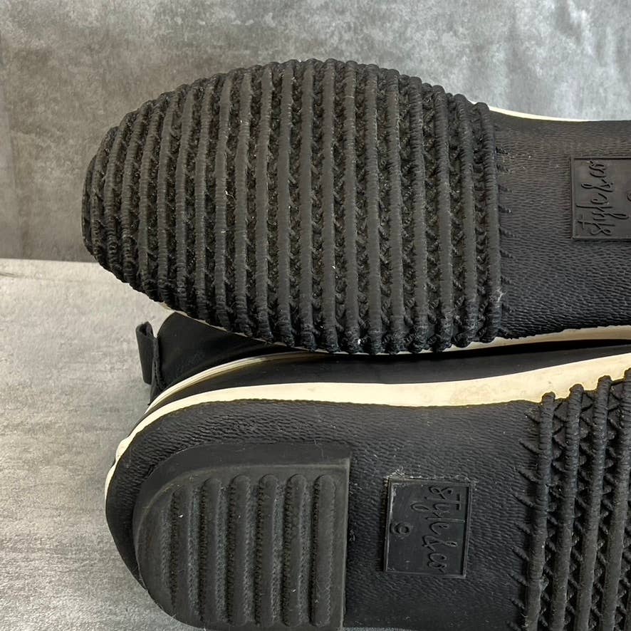 STYLE & CO Women's Black Smooth Heidie Cold-Weather Waterproof Slip-On Duck Boot