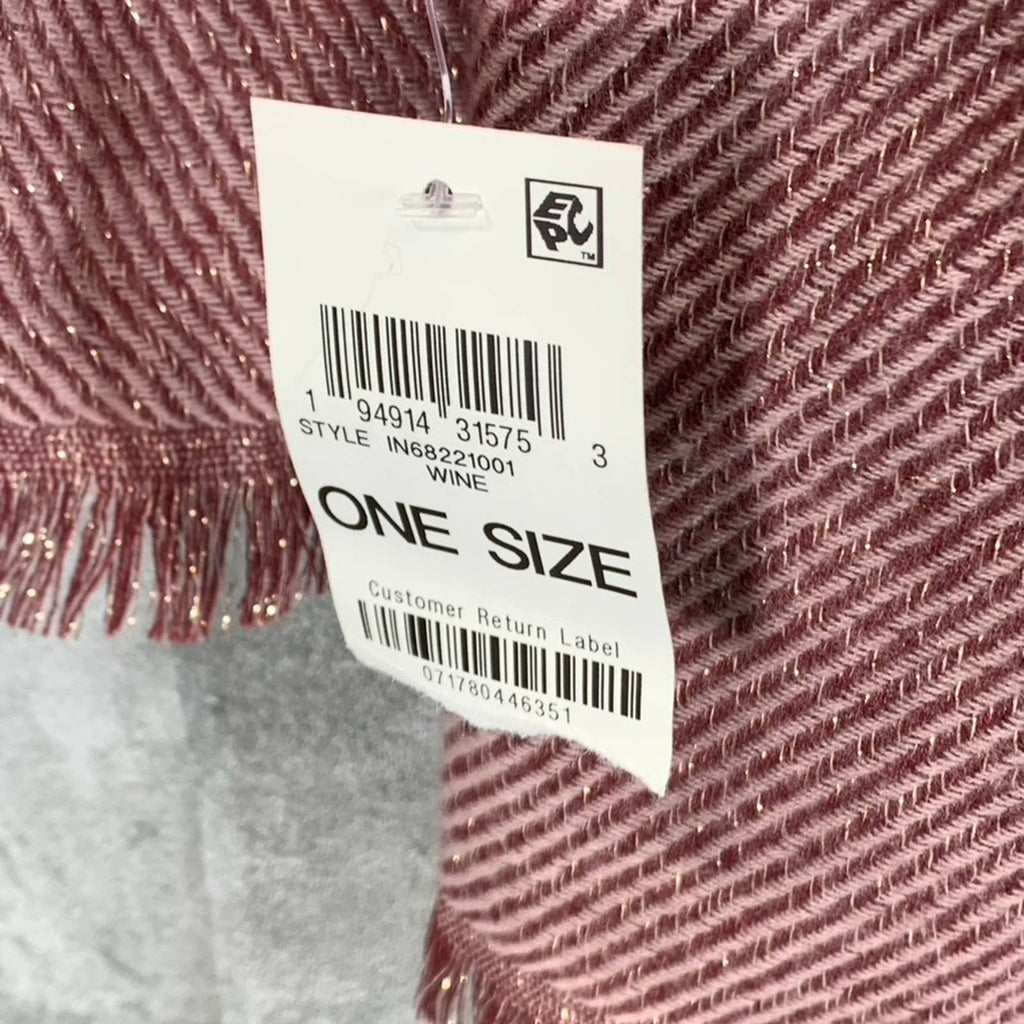 INC INTERNATIONAL CONCEPTS Women's Wine Two-Tone Shine Scarf SZ OS