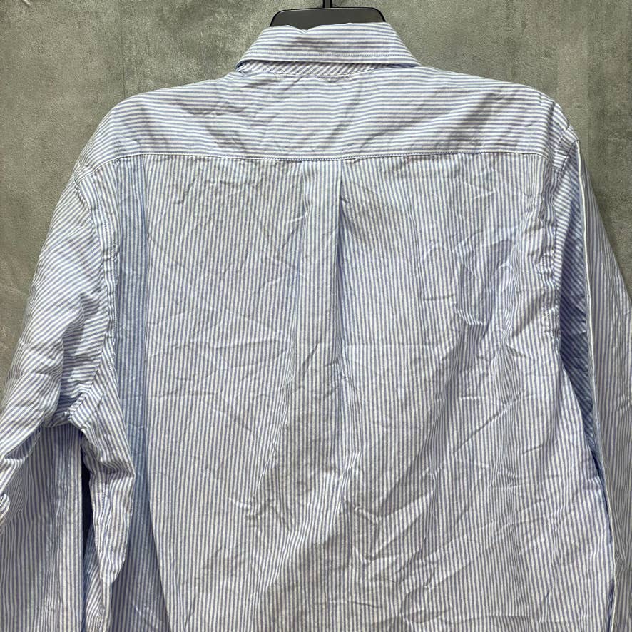 CLUB ROOM Blue Regular Fit Stretch University Stripe Dress Shirt SZ 16.5 34/35