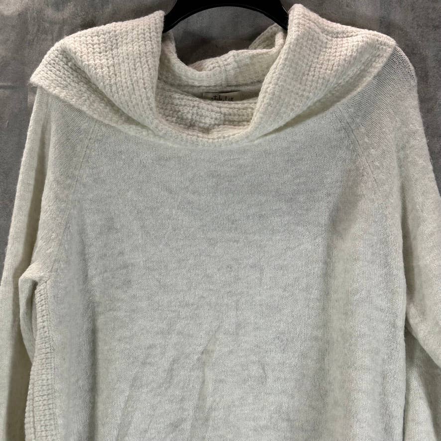 STYLE & CO Women's Petite Fresh Cream Waffle-Knit Cowlneck Sweater SZ P/XL