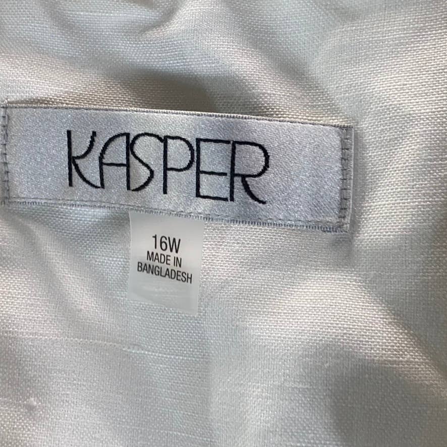 KASPER Women's Plus Lily White Faux-Double-Breasted Blazer SZ 16W