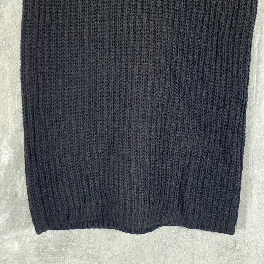 ALMOST FAMOUS Juniors' Solid Black Knit Knee-Length Bodycon Skirt SZ L