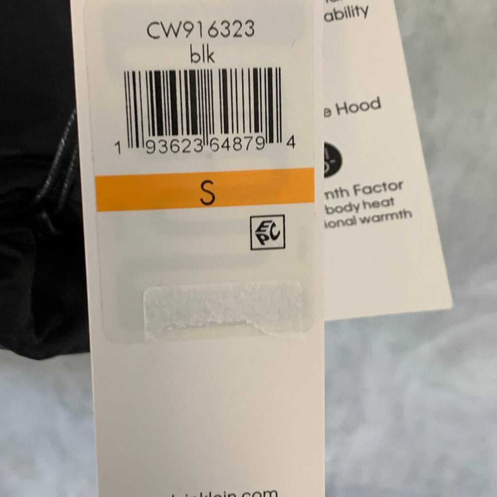 CALVIN KLEIN Solid Black Detachable Faux-Fur Hooded Full-Zip Puffer Jacket SZ S