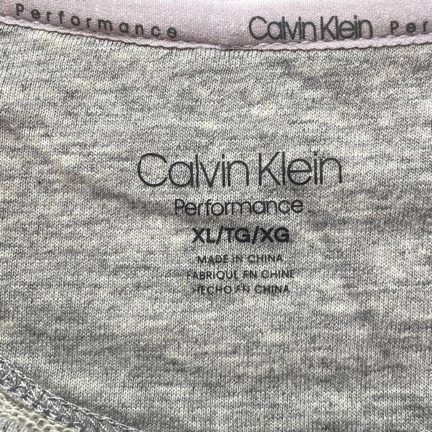 CALVIN KLEIN PERFORMANCE Grey Long Sleeve Tie-Back Top SZ XL
