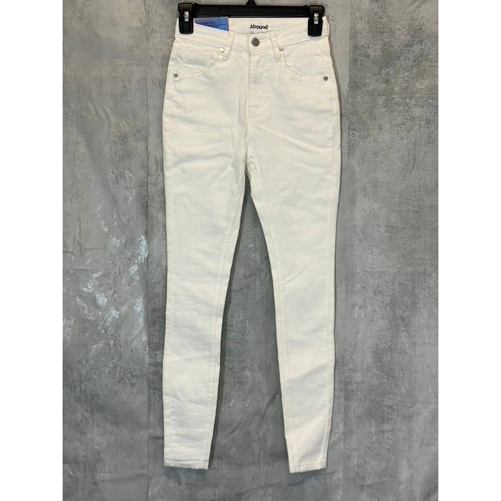 ABOUND Women's White High-Rise Skinny Denim Jeans SZ 25