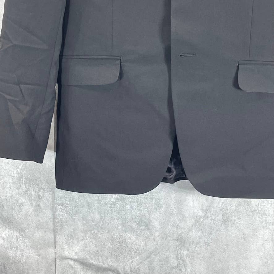 DKNY Men's Solid Black Short Modern-Fit Stretch Two-Button Suit Jacket SZ 36S