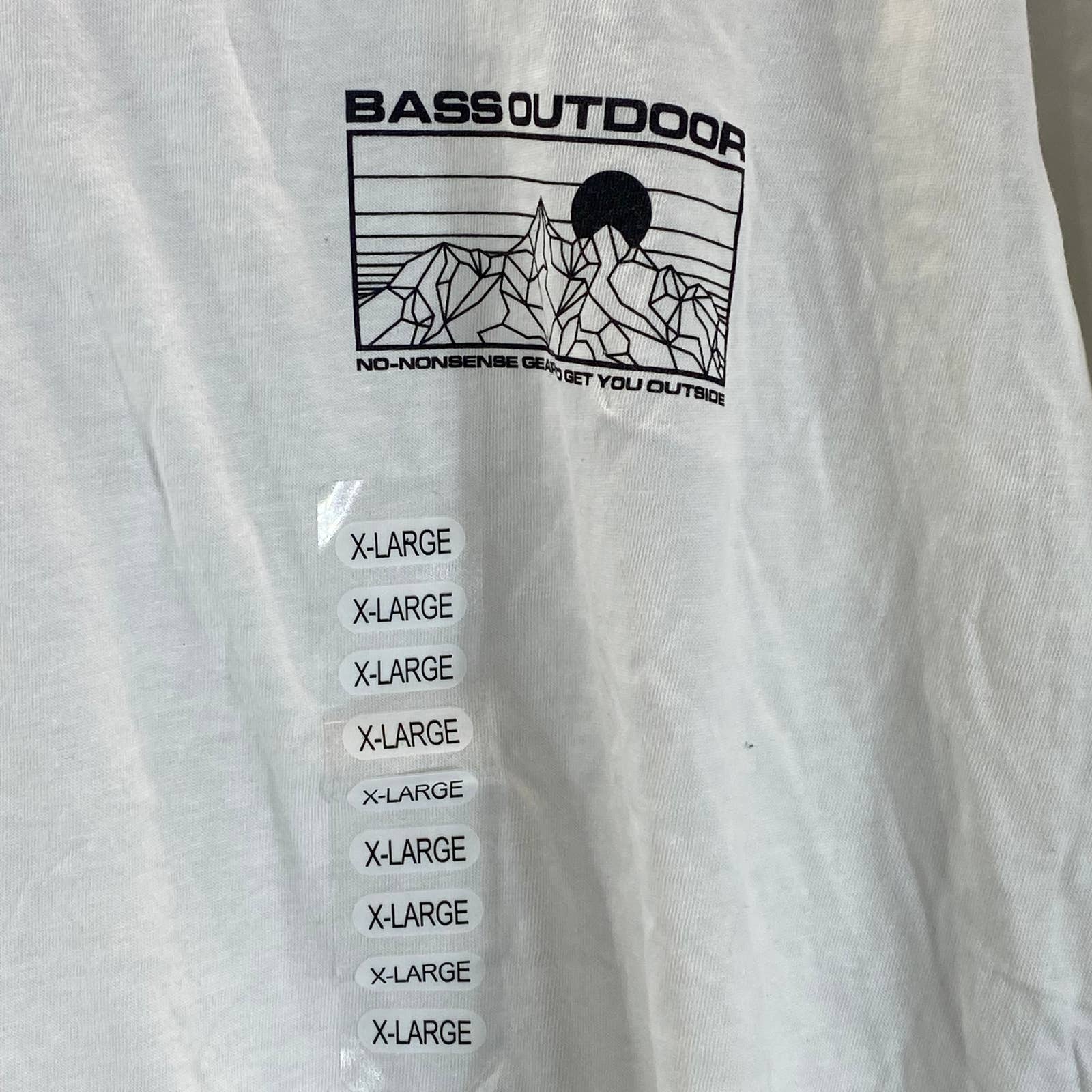 BASS OUTDOOR Men's Snow White Antlers Mountain Logo Graphic T-Shirt SZ XL