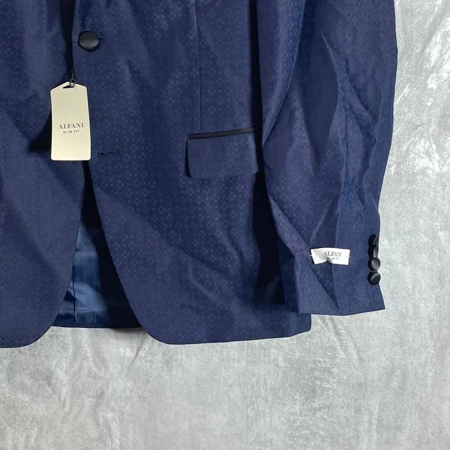 ALFANI Men's Blue Geometric Slim-Fit Stretch Two-Button Sport Coat SZ 38R