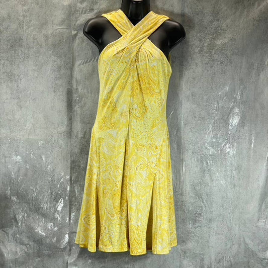 MICHAEL MICHAEL KORS Women's Saffron Paisley-Print Crossover-Neck Mini Dress SZS