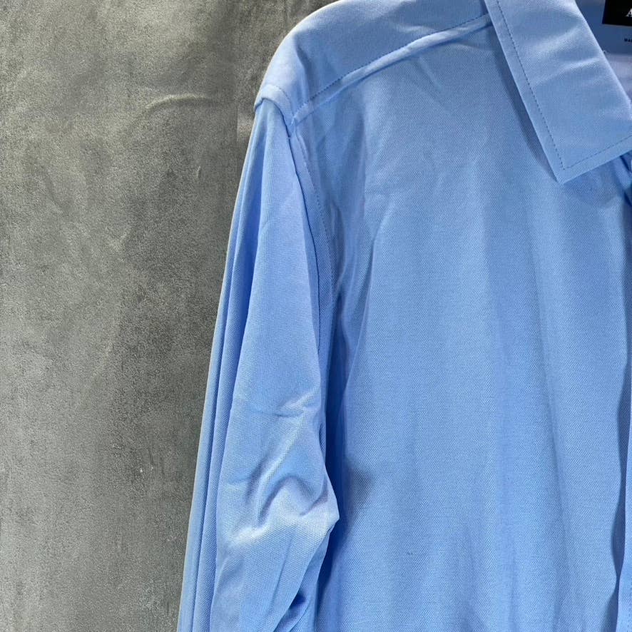 ALFANI Men's Pale Ink Blue Regular-Fit Supima Birdseye Button-Up Shirt SZ XXL
