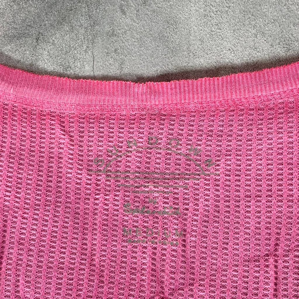 SUNDWOWN By Splendid Juniors' Hot Pink Solana Thermal Ribbed-Edge Top SZ M