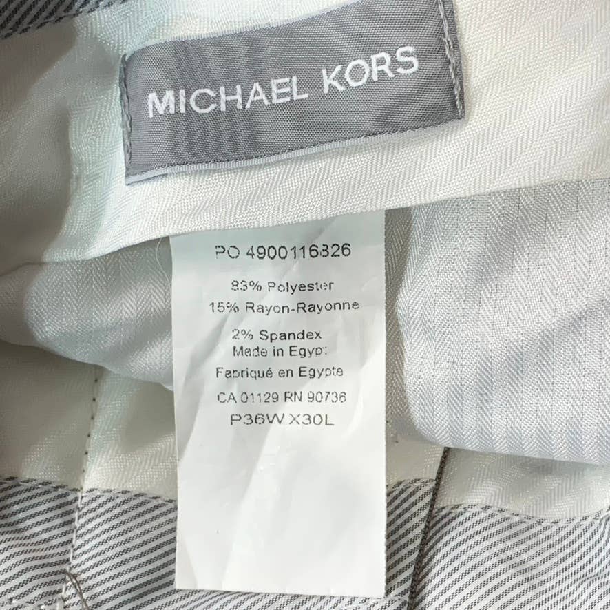 MICHAEL KORS Men's Brown Flat Front Dress Pants SZ 36X30