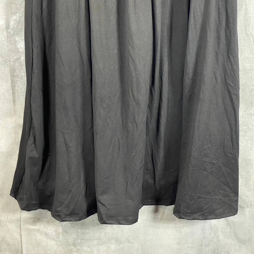 24SEVEN COMFORT Women's Black Short Sleeve Pocket Detail Midi Dress SZ M