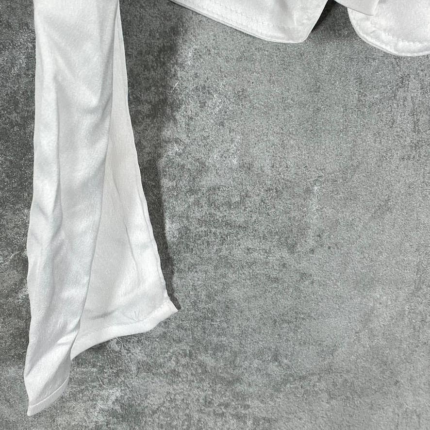 GUESS Women's White Yessica Cold-Shoulder Long-Sleeve Button-Front Top SZ M