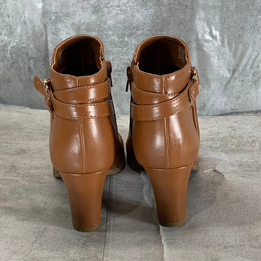 CHARTER CLUB Women's Brown Pixxy Almond-Toe Dress Booties SZ 8.5