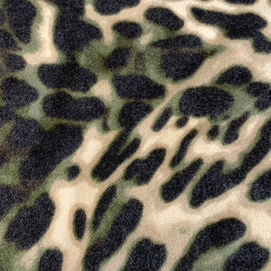 INC INTERNATIONAL CONCEPTS Women's Olive Leopard-Print Striped Wrap SZ OS