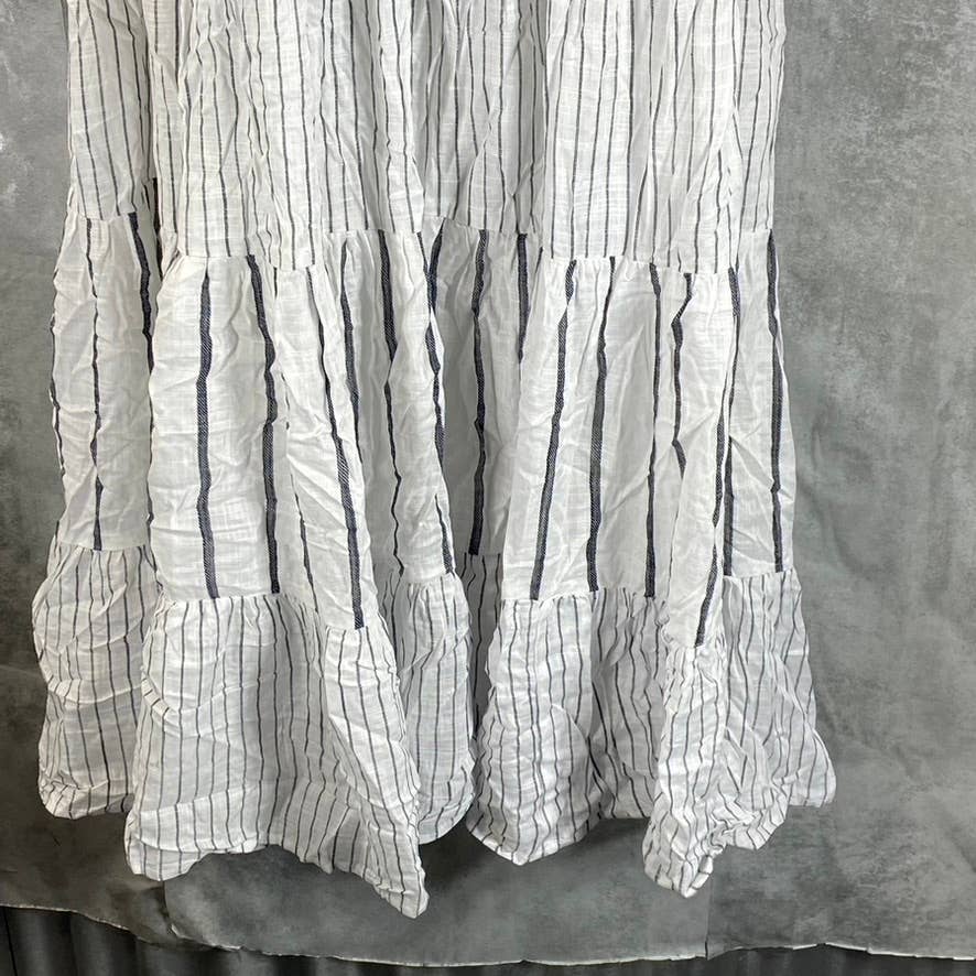RILEY & RAE Women's Ultra White/Black Jill Striped Tie-Strap Maxi Dress SZ XS