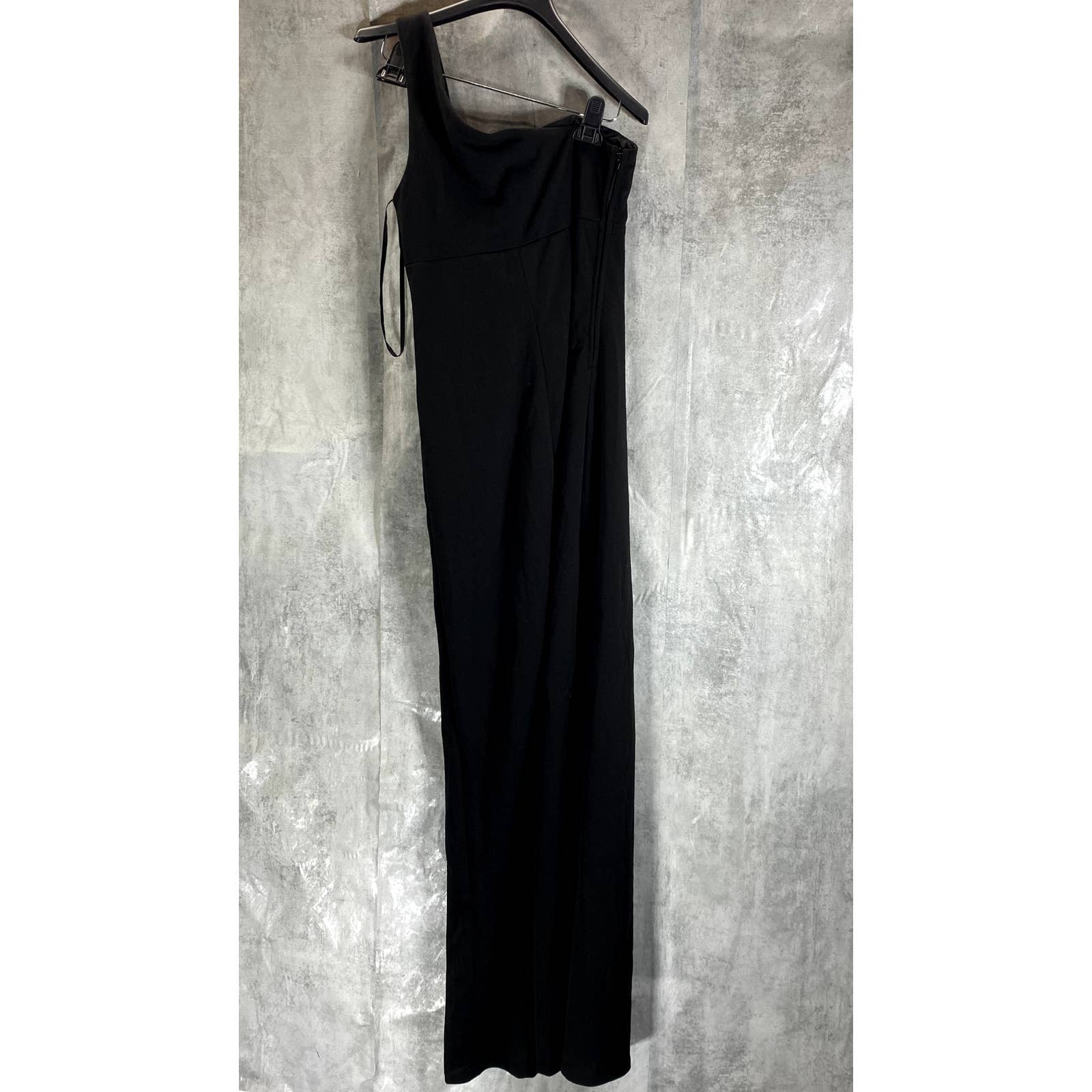 CITY STUDIO Juniors' Black One-Shoulder Cutout Side-Slit Maxi Dress SZ 9