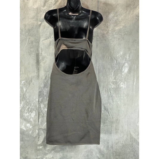 GUESS Women's Asphalt Grey Jen Cutout-Back Sleeveless Bodycon Mini Dress SZ M