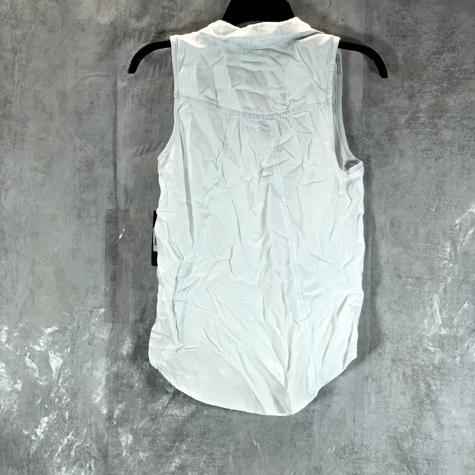 BLACK TAPE Women's Dusty Mint Wash Collared Sleeveless Button-Front Top SZ XS