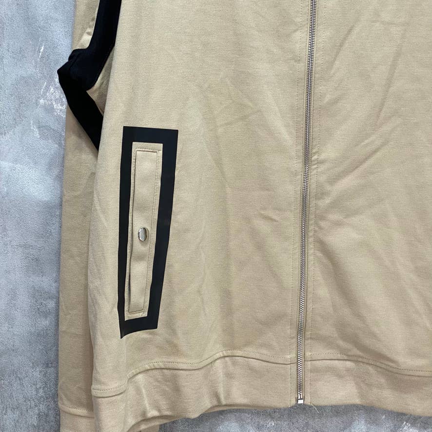 INC INTERNATIONAL CONCEPTS Brown Quicksand Zip Up Jacket SZ 2XL