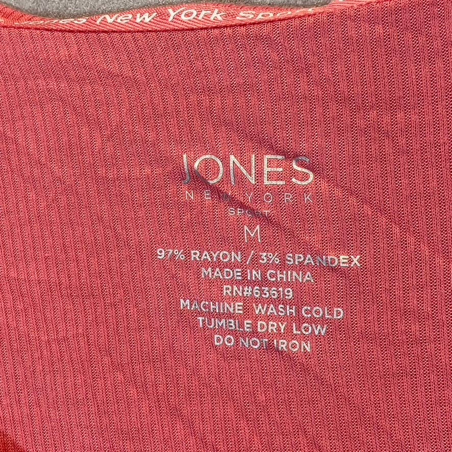 JONES NEW YORK Sport Women's Fresh Coral Ribbed Short Sleeve Top SZ M
