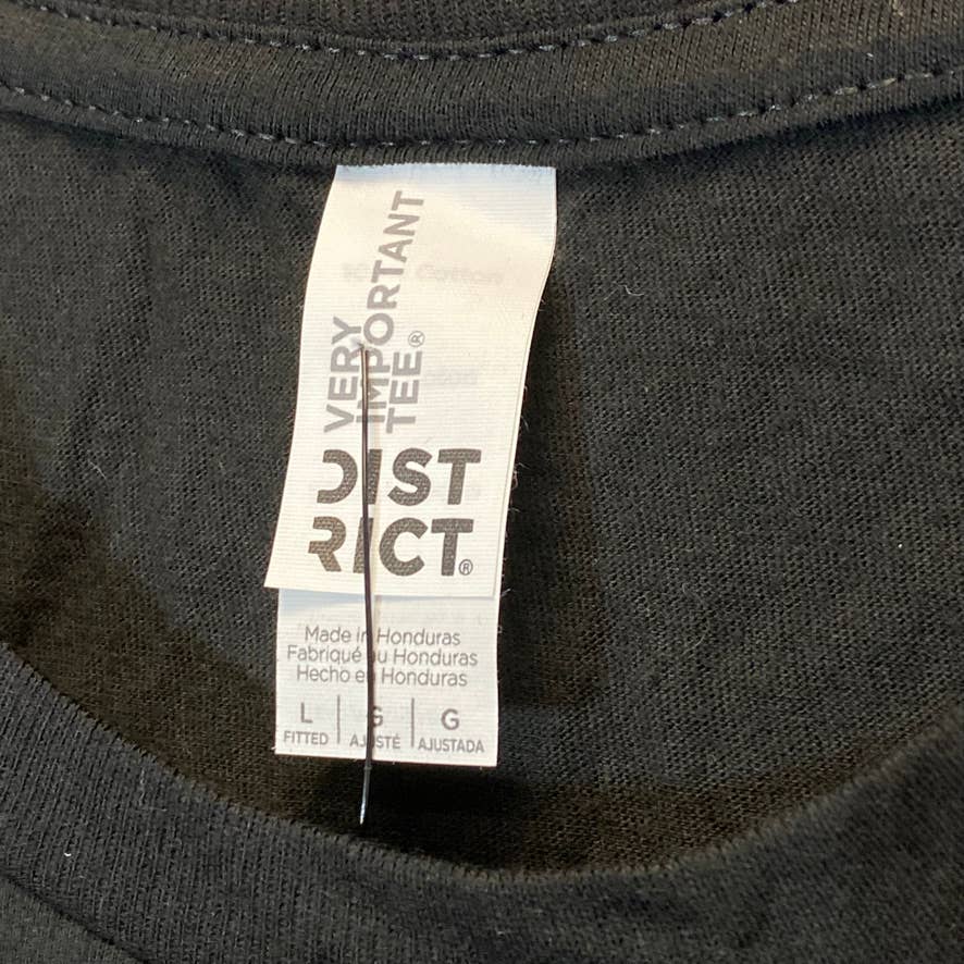 DISTRICT Women's Black Crazy Little Thing Called Love Heart Logo Crewneck T-Shirt SZ L