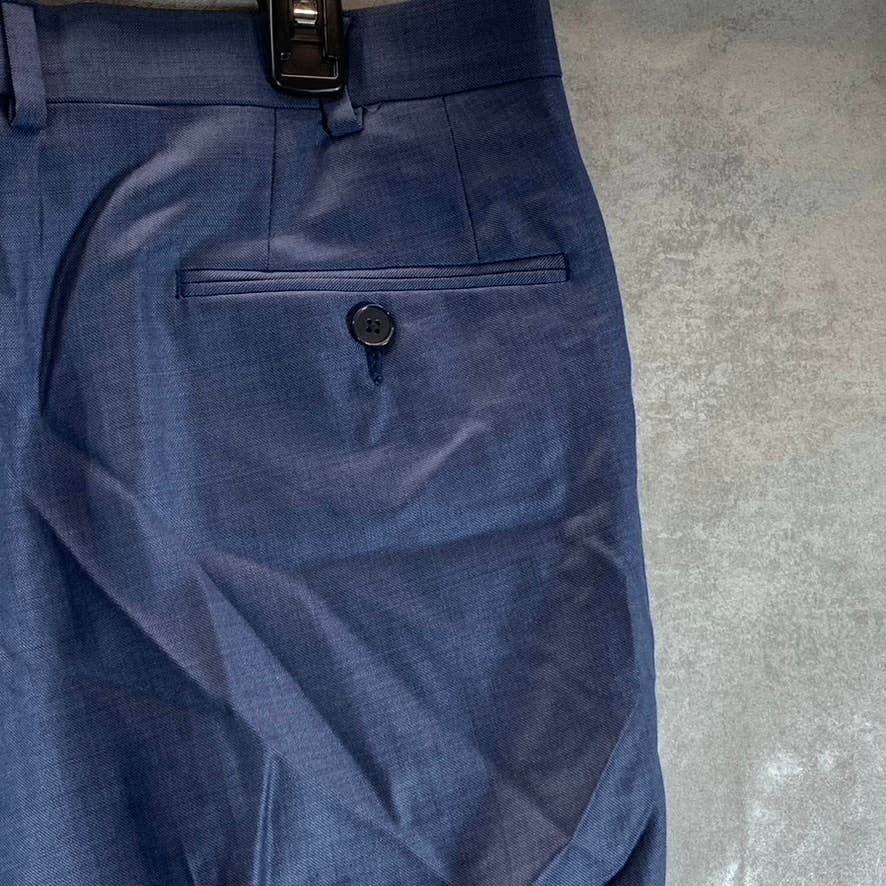 CALVIN KLEIN Men's Blue Neat Classic-Fit Flat Front Suit Pants SZ 38x29