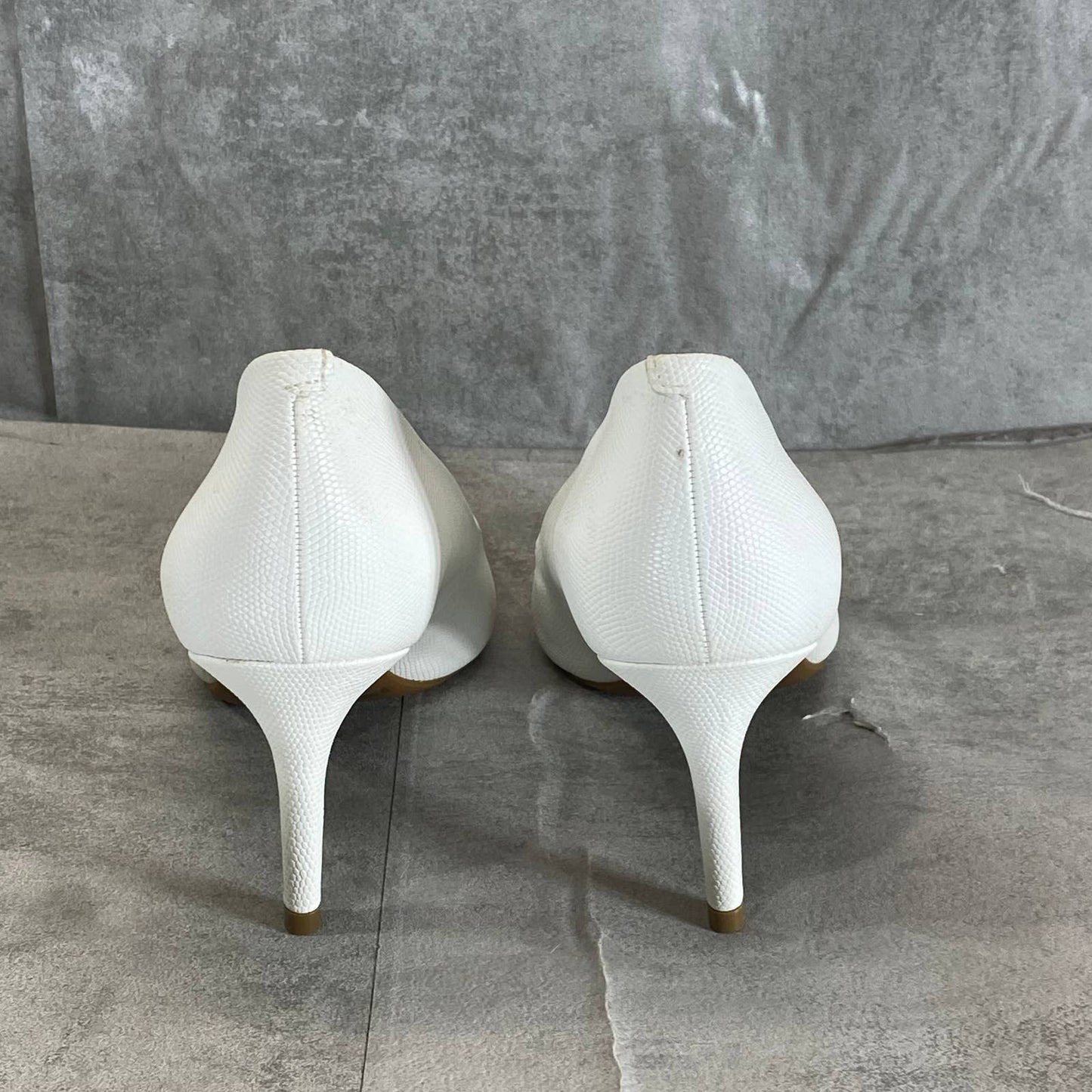 ALFANI Step N' Flex Women's White Lizard Leather Jeules Pointed-Toe Pumps SZ9.5