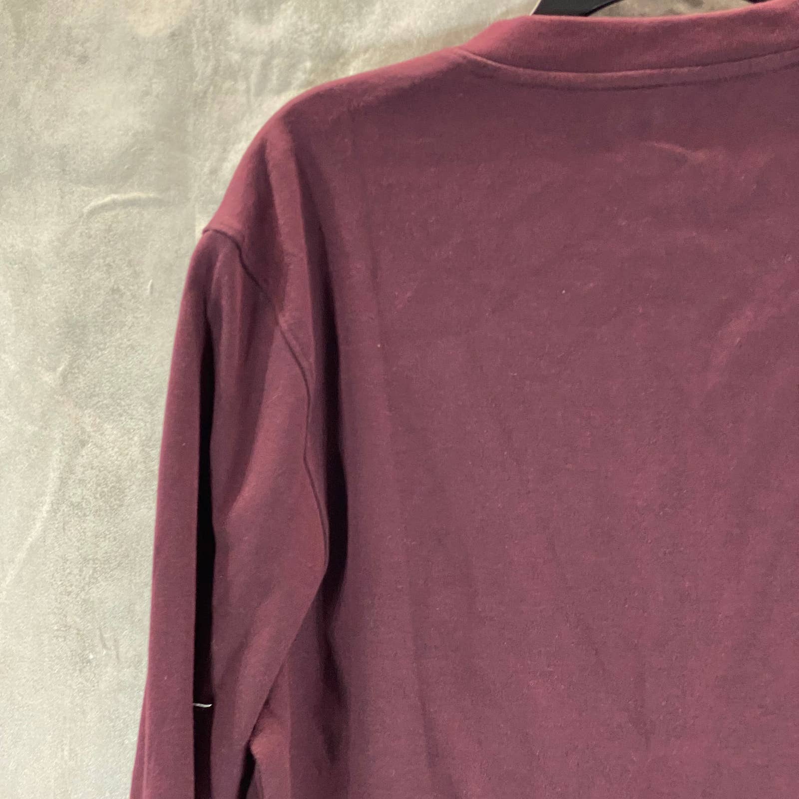 ALFANI Men's Port Heather Baseball Ottoman Quarter-Zip Stretch Sweatshirt SZ L
