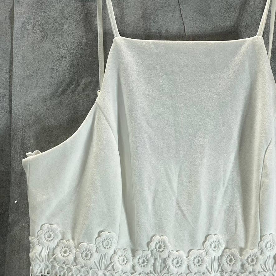 B. DARLIN Juniors' Day White Waist High-Neck Spaghetti Strap Dress SZ 13/14