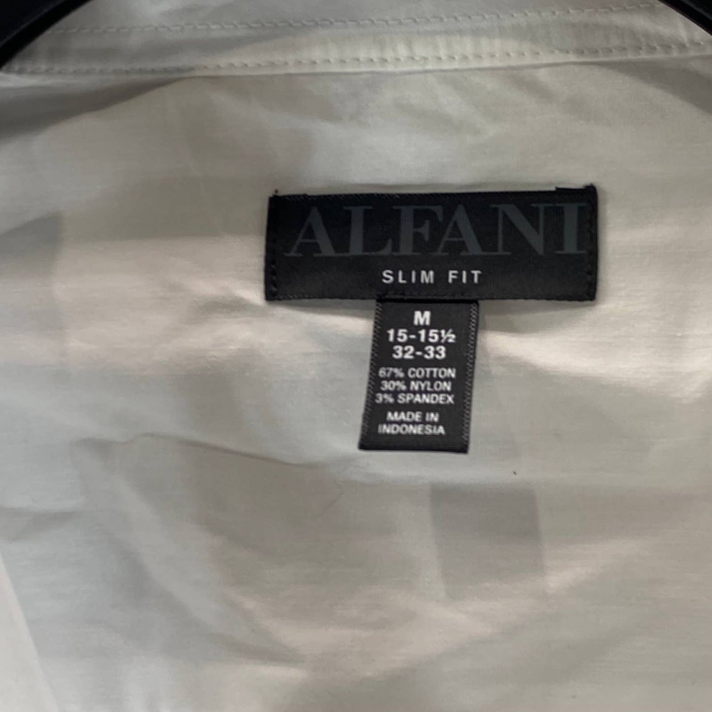 ALFANI Men's White Slim-Fit 2-Way Stretch Button-Up Long-Sleeve Dress Shirt SZ M