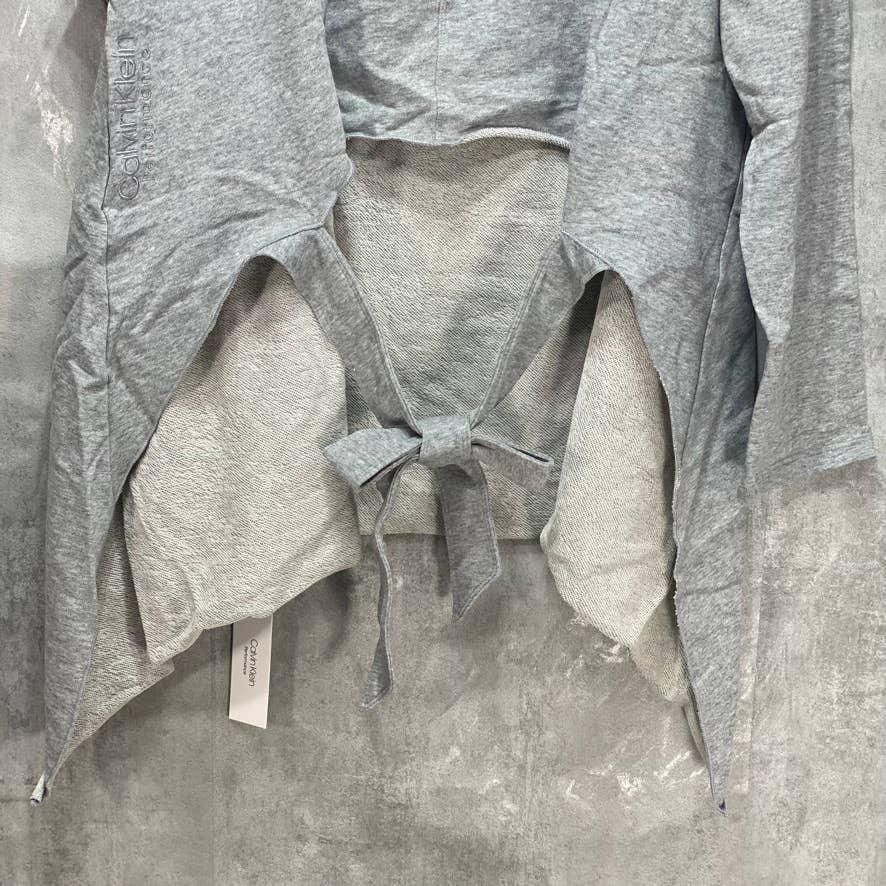CALVIN KLEIN PERFORMANCE Grey Long Sleeve Tie-Back Top SZ XL