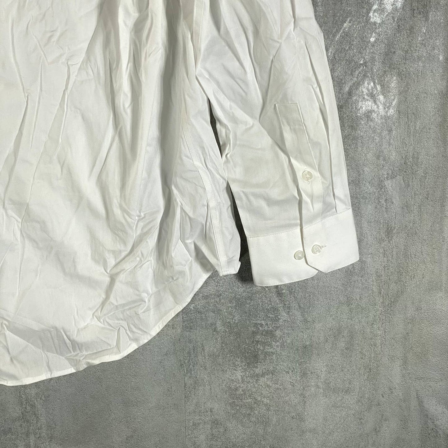 ALFANI Alfatech Men's Sierradale White Slim-Fit Pleated Panel Formal Shirt SZ L