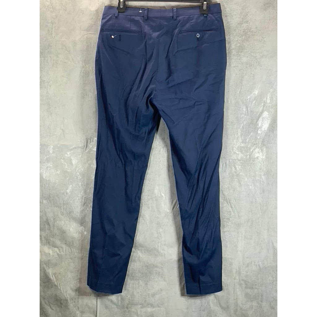 CALVIN KLEIN Men's Blue Slim-Fit Flat Front Dress Pants SZ 36X32