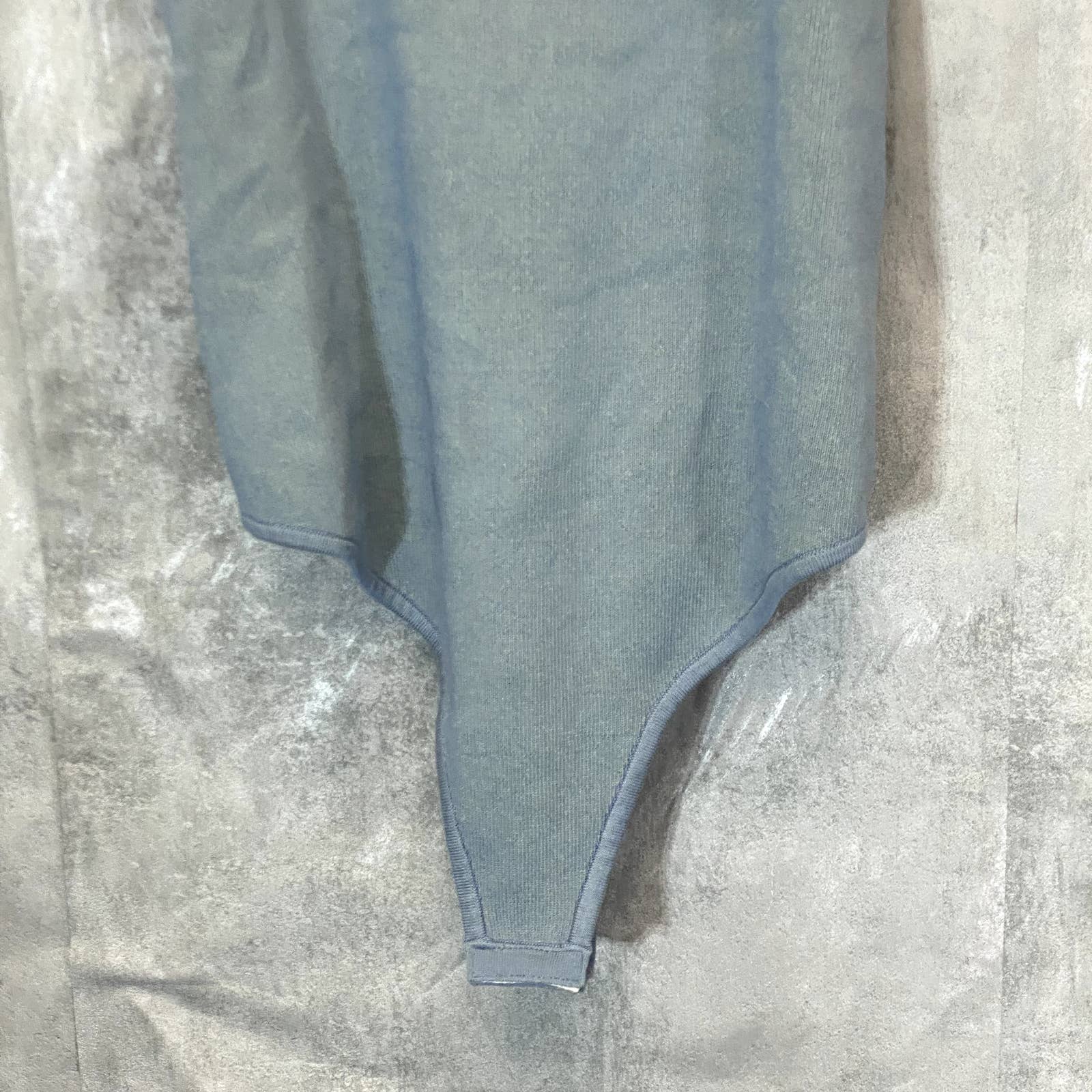 WAYF '98 Women's Plus Size Oasis Blue Deep Scoop Neck T-Strap Bodysuit SZ 1X