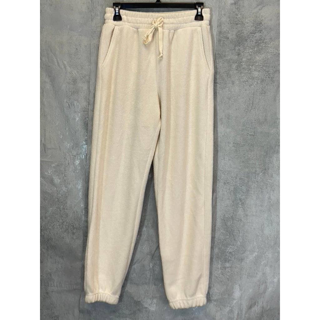 NIA Women's Bone Elastic Drawstring Waist Pull-On Fleece Jogger Pants SZ XS
