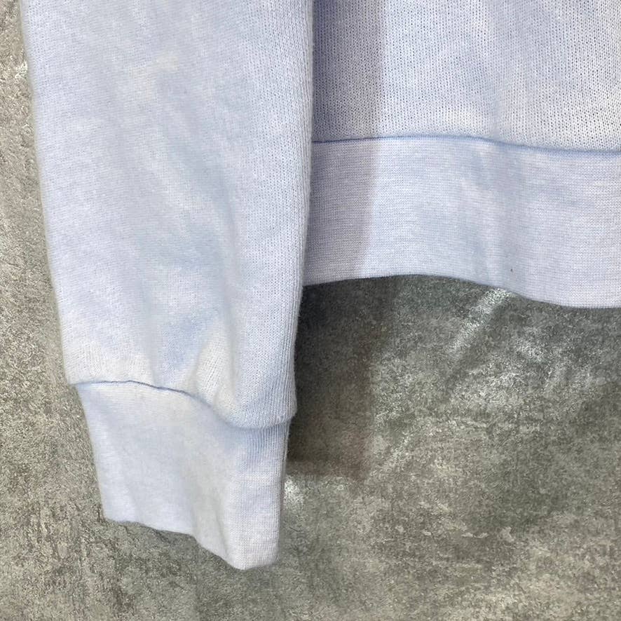 MELROSE AND MARKET Blue Heather Puff Shoulder Crop Pullover Sweatshirt SZ XS